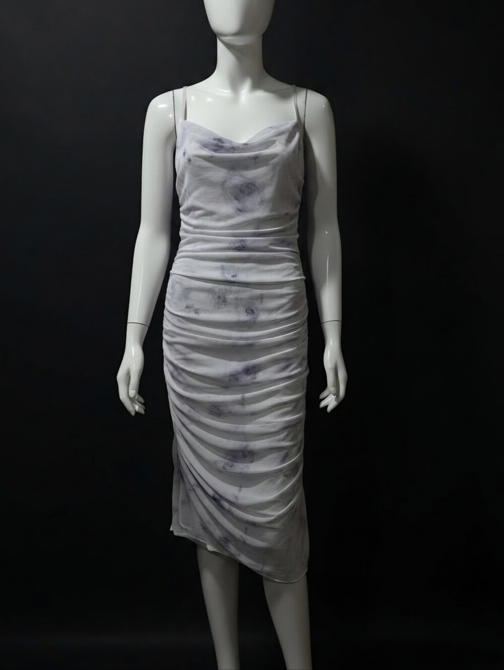 SHEIN MOD Purple Rose Tie Dye Fishtail Summer Floral Print Dress